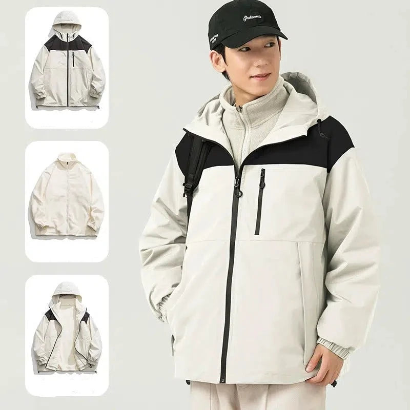 Two Piece Set Outdoor Fleece Hooded Jacket