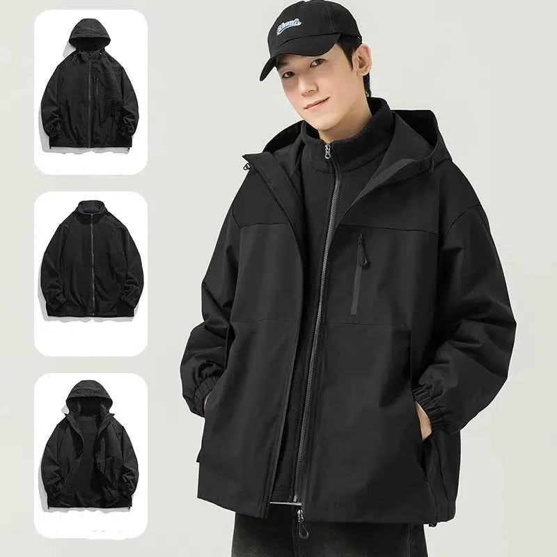 Two Piece Set Outdoor Fleece Hooded Jacket