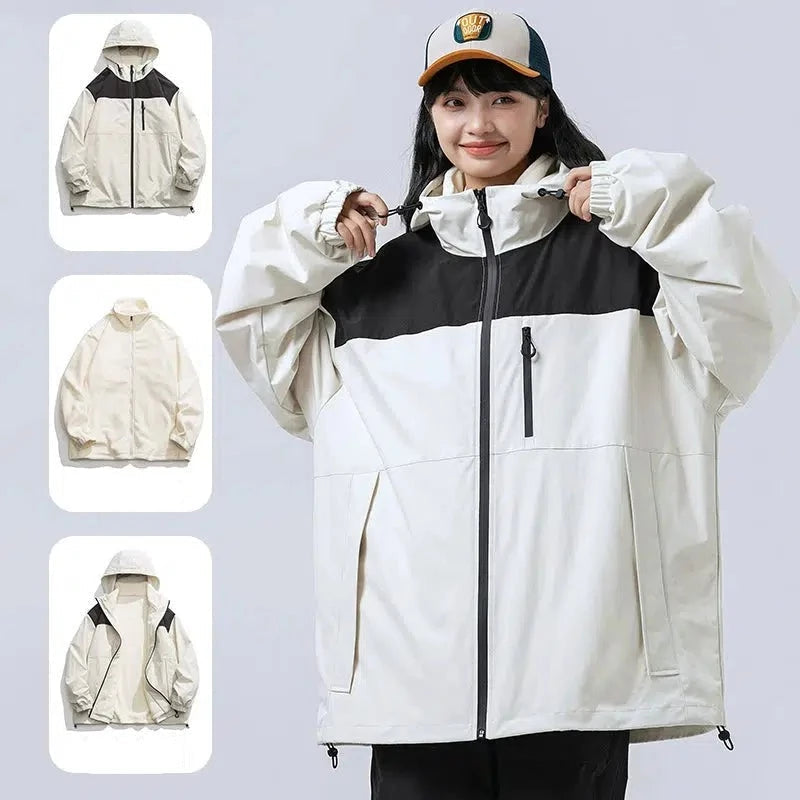 Two Piece Set Outdoor Fleece Hooded Jacket