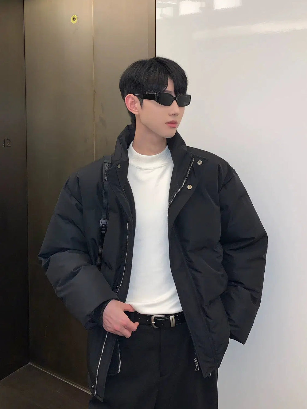 Two Piece Stand Collar Puffer Jacket