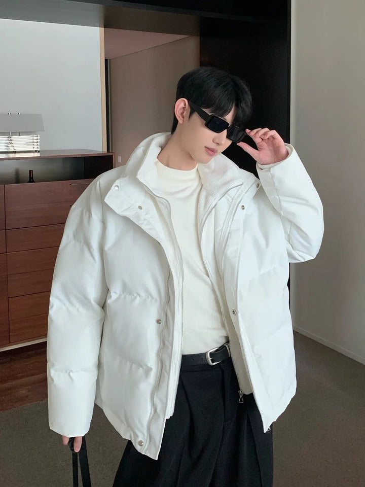 Two Piece Stand Collar Puffer Jacket