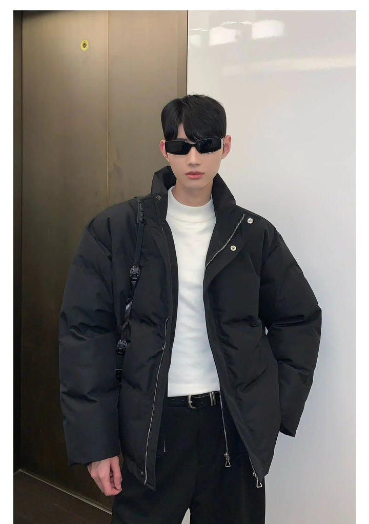 Two Piece Stand Collar Puffer Jacket The Korean Fashion