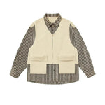 Two Piece Striped Patchwork Shirt