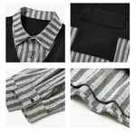 Two Piece Striped Patchwork Shirt