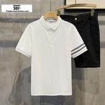 Two-bar Lapel Polo Shirt