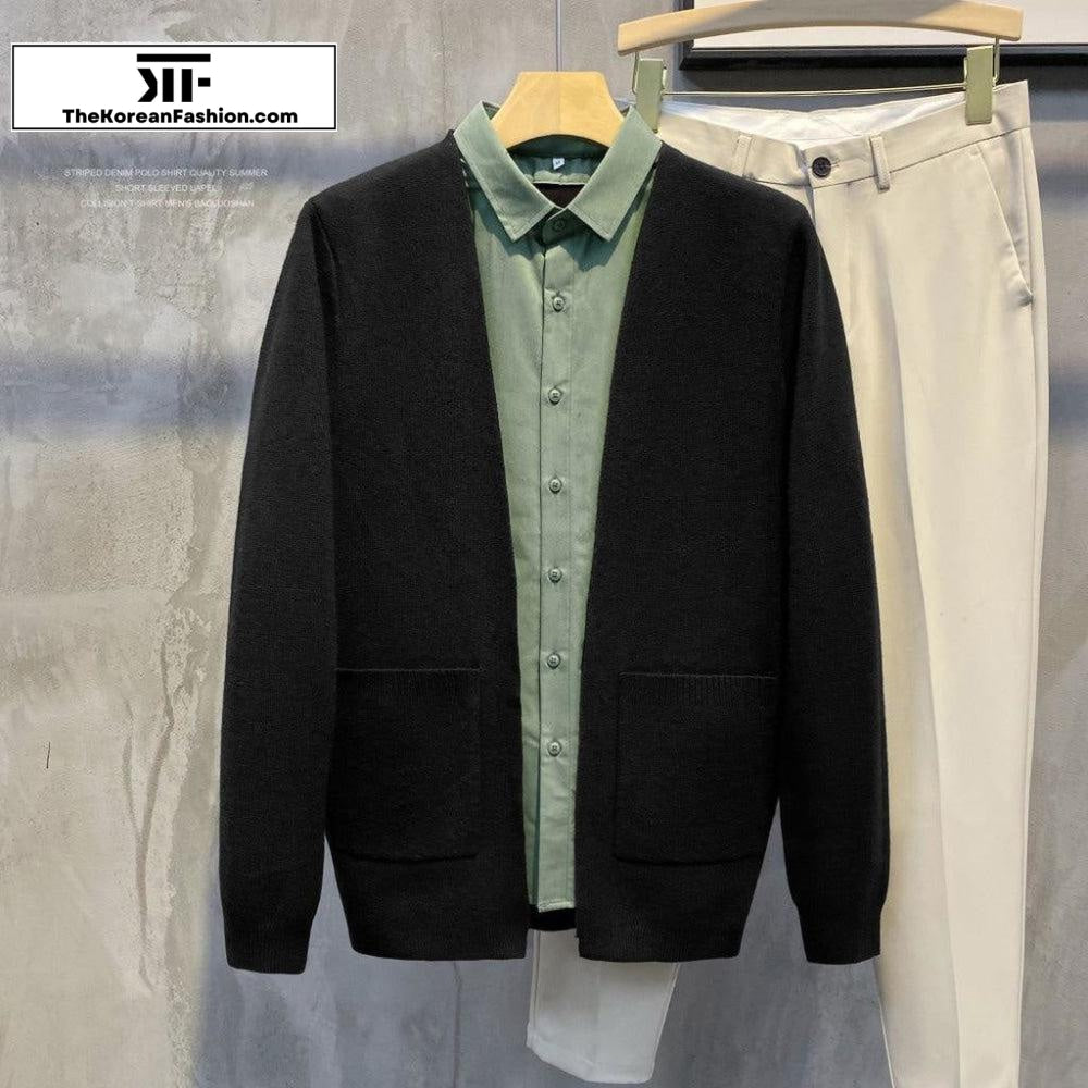 Two-piece Casual Lapel Knitted Cardigan