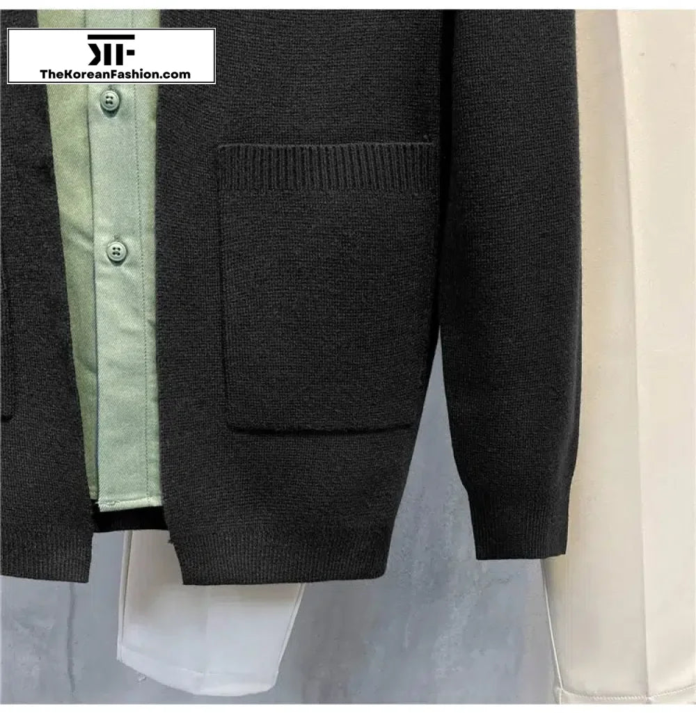 Two-piece Casual Lapel Knitted Cardigan