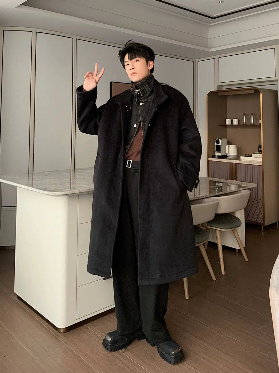 Two-piece Denim Woolen Coat