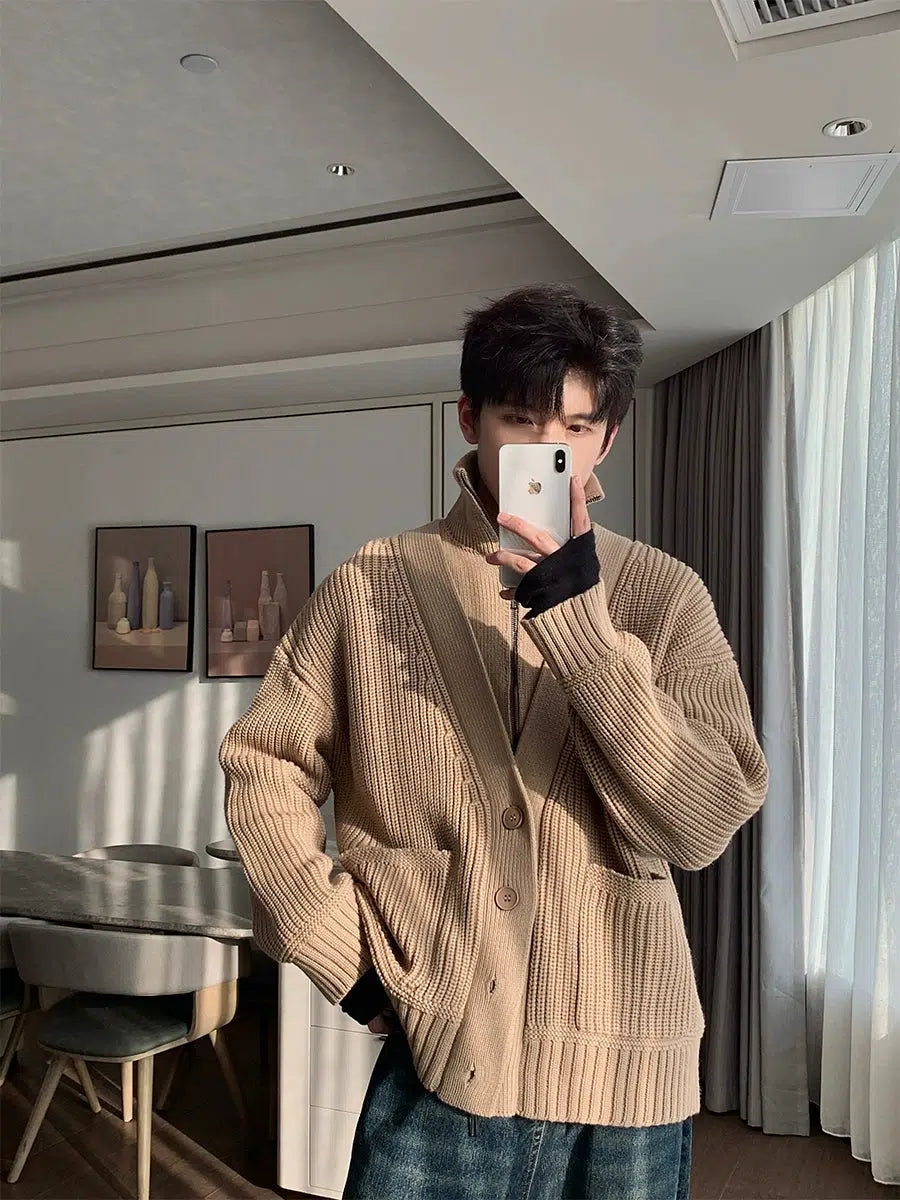 Two-piece Turtleneck Cardigan Jacket