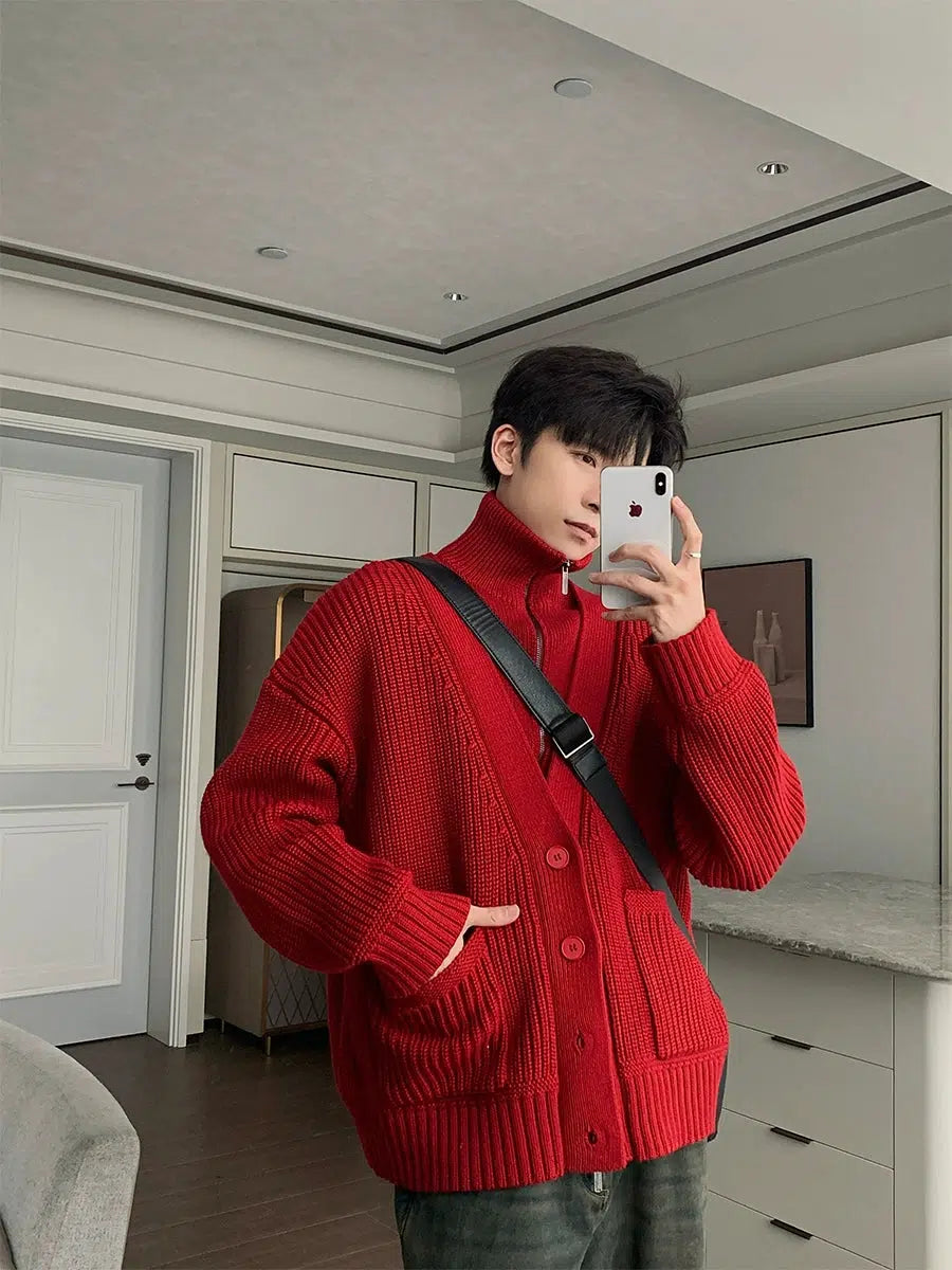 Two-piece Turtleneck Cardigan Jacket