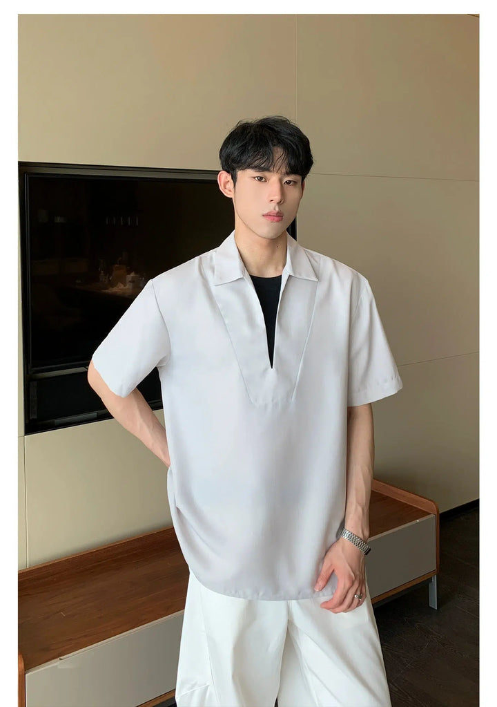 Two-piece V-neck T-shirt