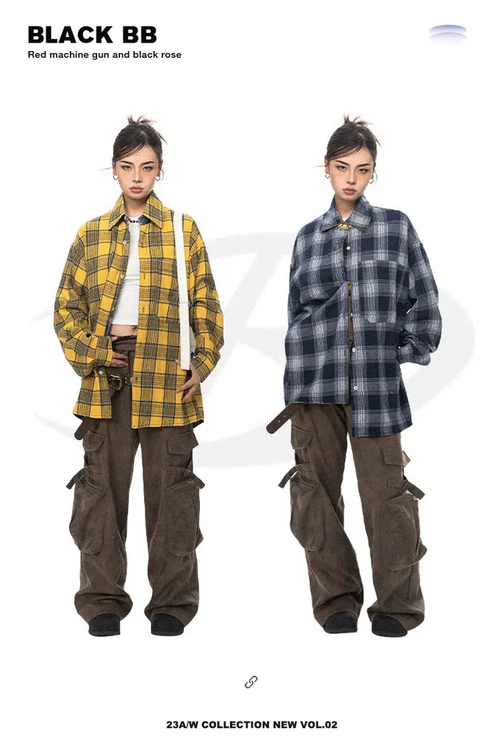 Two-sided Embroidered Plaid Shirt