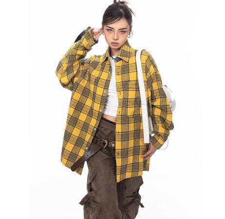 Two-sided Embroidered Plaid Shirt