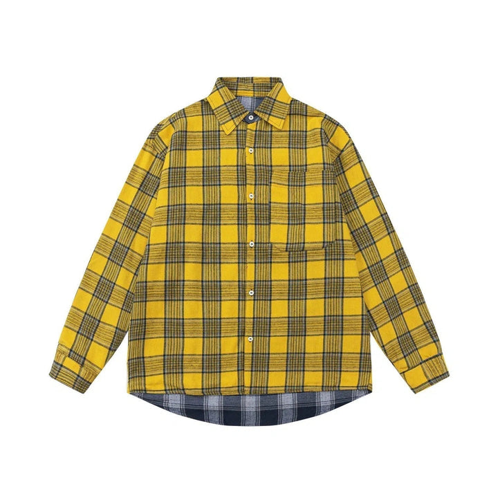 Two-sided Embroidered Plaid Shirt