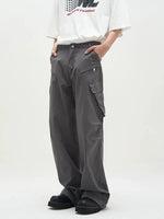 Unisex Elastic Band Straight Pants