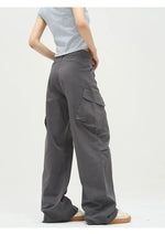 Unisex Elastic Band Straight Pants