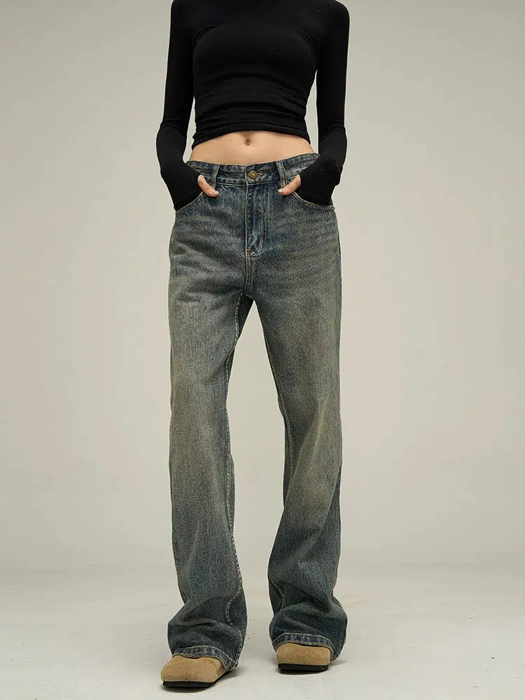 Unisex Regular Fit High Waist Jeans