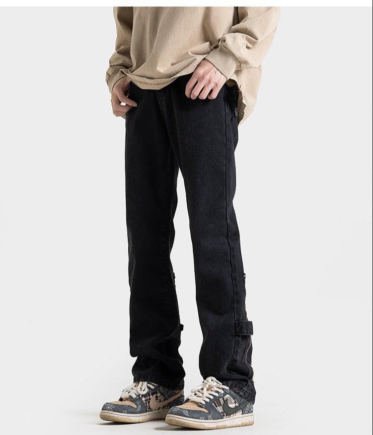 Unisex Retro Slim Fit Zipper Jeans