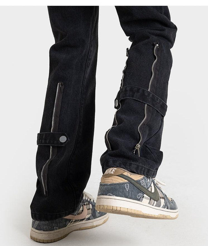 Unisex Retro Slim Fit Zipper Jeans