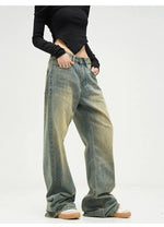 Unisex Washed Retro Wide-leg Pants