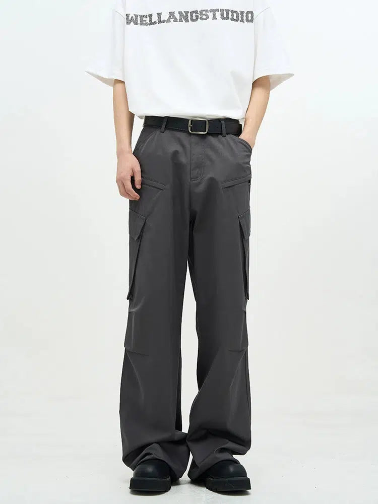 Unisex Wide-leg Nylon Overalls Pants