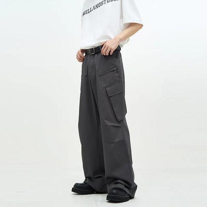 Unisex Wide-leg Nylon Overalls Pants