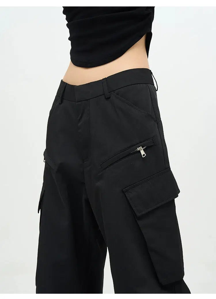 Unisex Wide-leg Nylon Overalls Pants