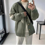 V-Neck Argyle Knitted Cardigan