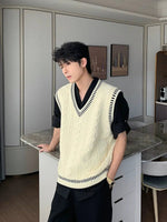 V-Neck Cable Knit Vest