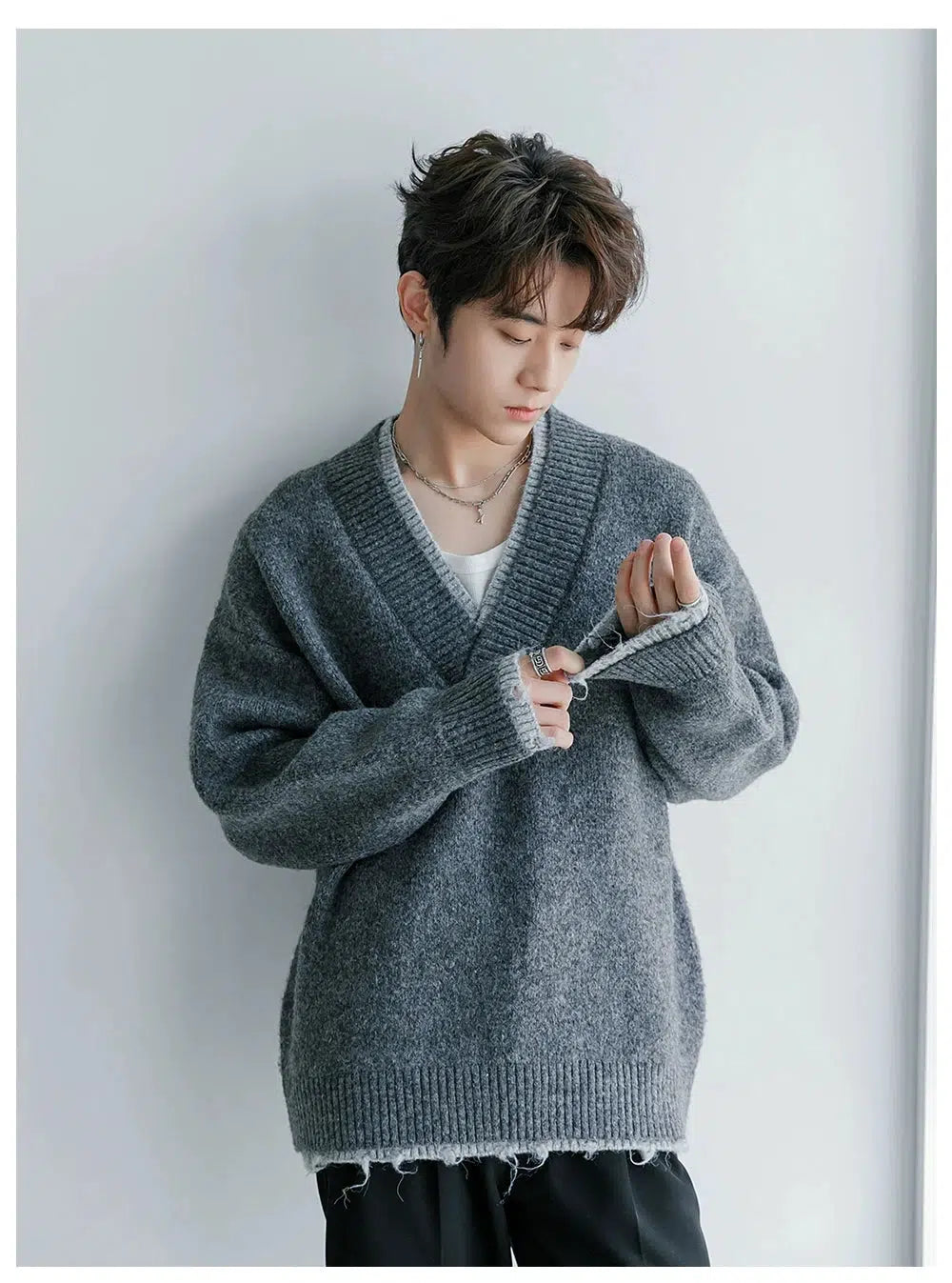 V-Neck Knit Sweater