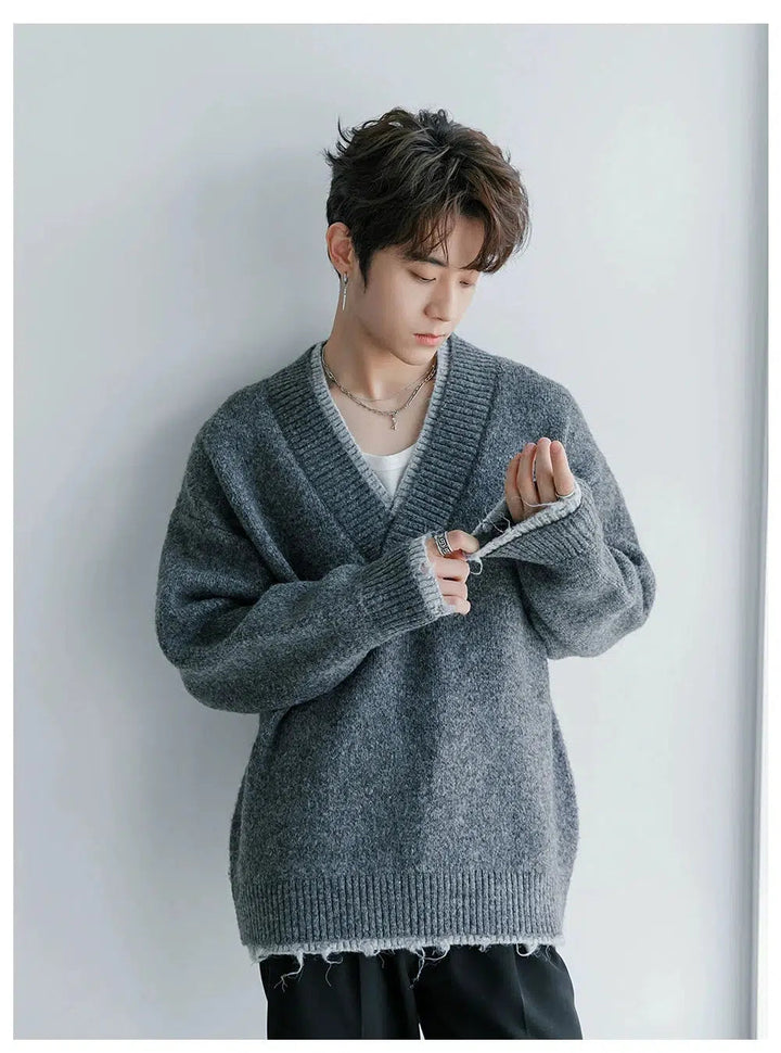 V-Neck Knit Sweater