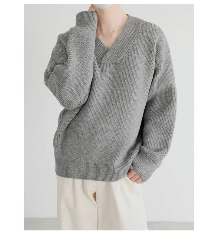 V-Neck Knit Sweater