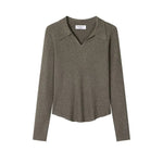 V-Neck Ribbed Knit Sweater