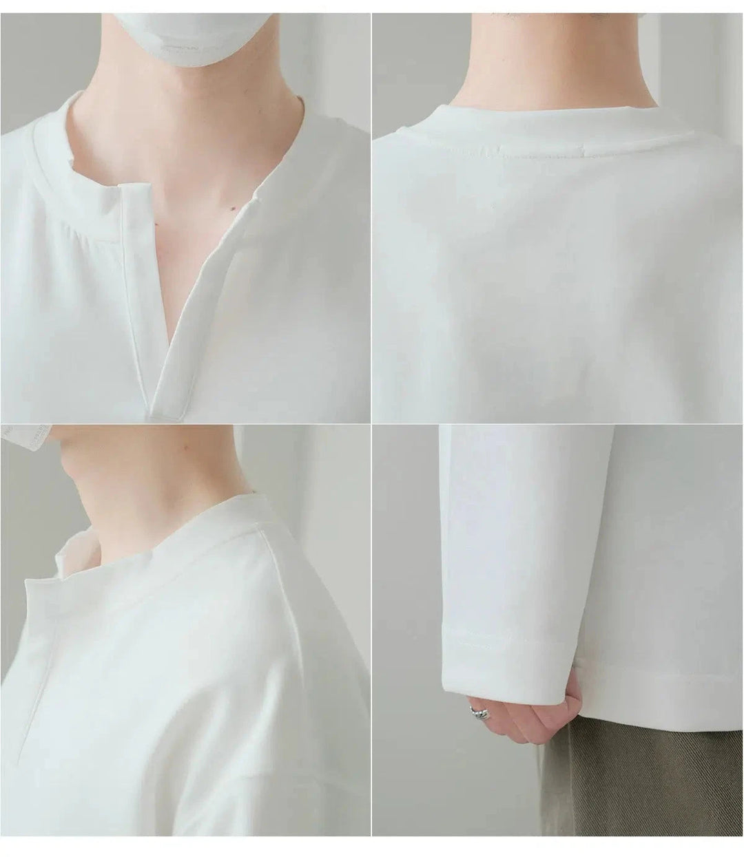 V-neck Collar Minimalist Pullover
