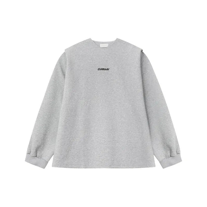 V-neck Letter Print Long Sleeve Pullover