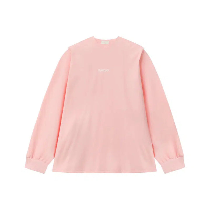 V-neck Letter Print Long Sleeve Pullover