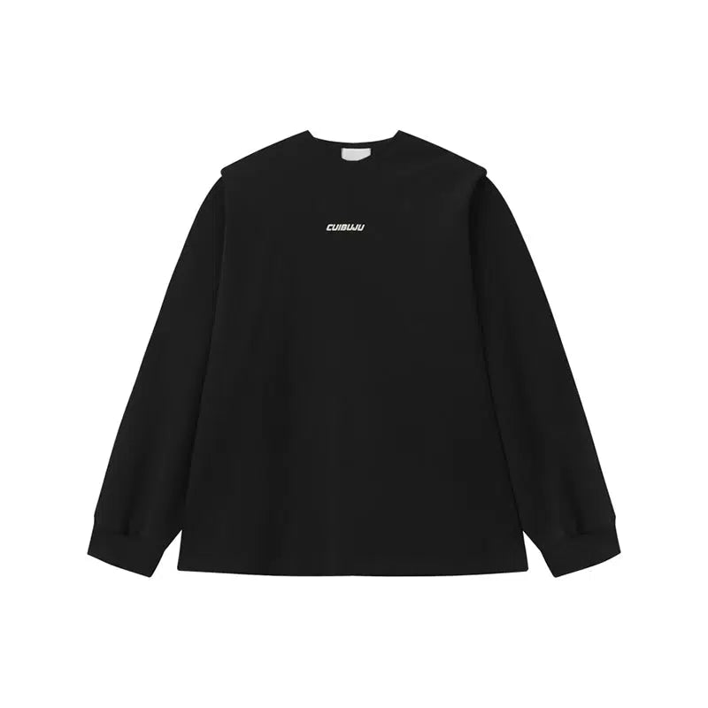 V-neck Letter Print Long Sleeve Pullover