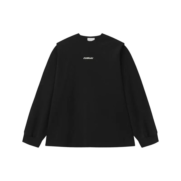 V-neck Letter Print Long Sleeve Pullover