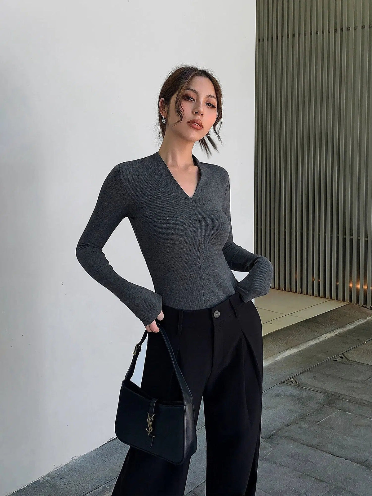 V-neck Long Sleeve Shirt