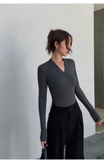 V-neck Long Sleeve Shirt