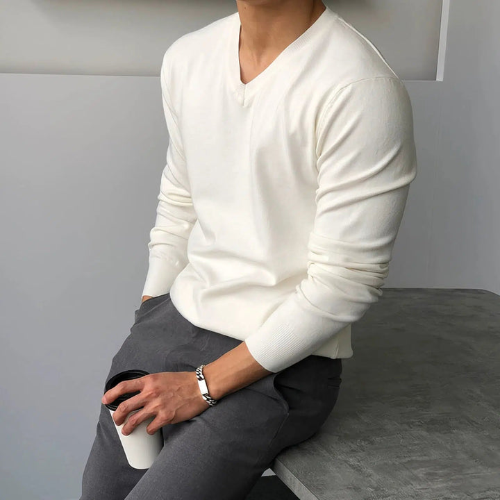 V-neck Long-sleeved Bottoming Sweater