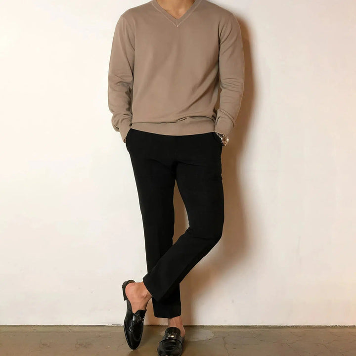 V-neck Long-sleeved Bottoming Sweater