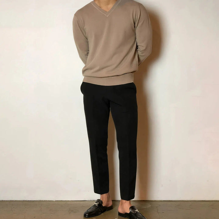 V-neck Long-sleeved Bottoming Sweater