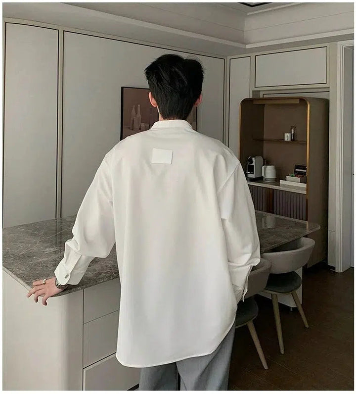 V-neck Long-sleeved Shirt