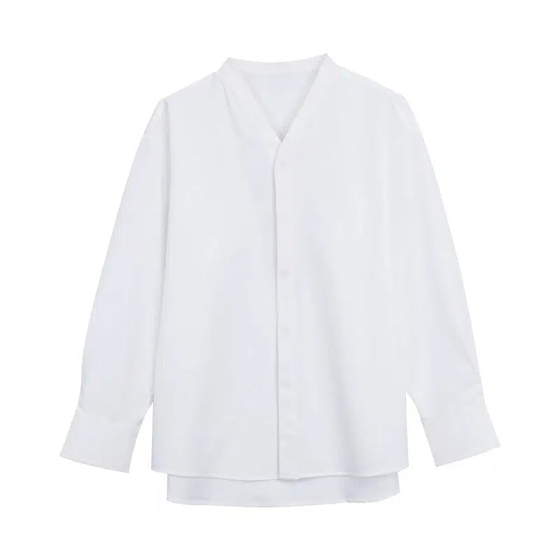 V-neck Long-sleeved Shirt