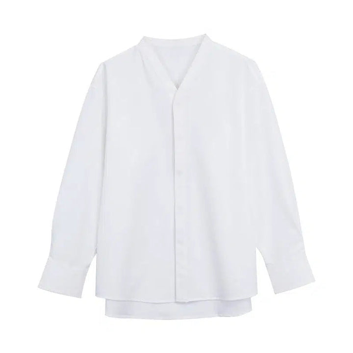 V-neck Long-sleeved Shirt