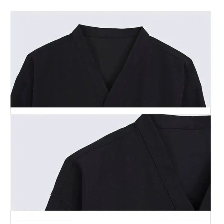 V-neck Long-sleeved Shirt