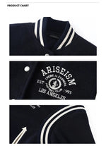 Varsity Style Button-Up Emblem Coat