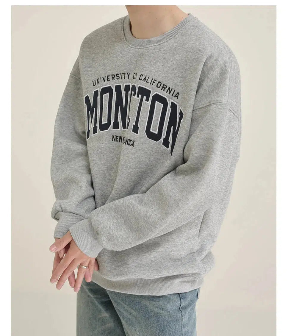 Velvet Printed Crew Neck Sweatshirt