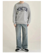 Velvet Printed Crew Neck Sweatshirt